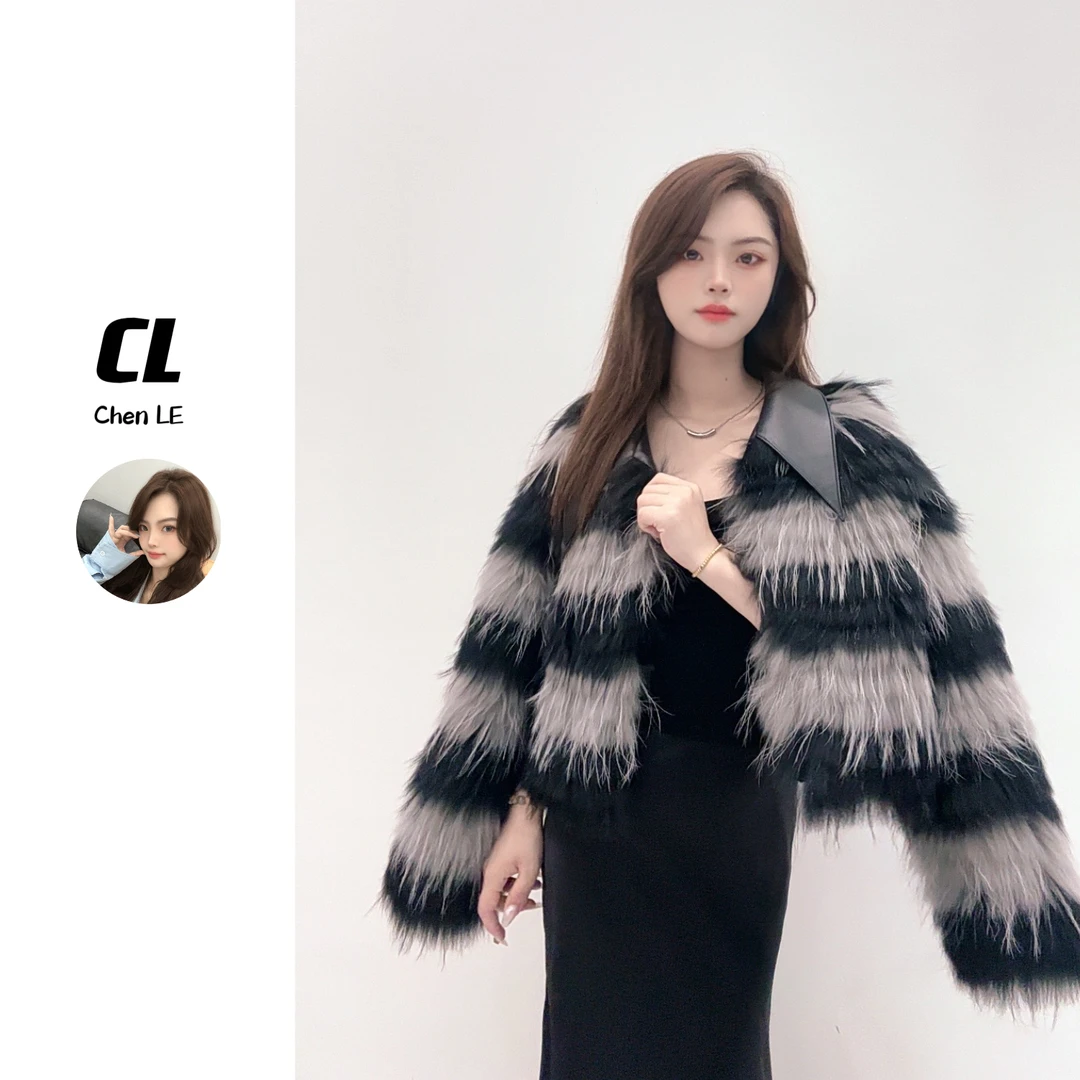 【罗密欧与朱丽叶】韩系海宁毛毛外套轻奢都市丽人经典貉子毛636