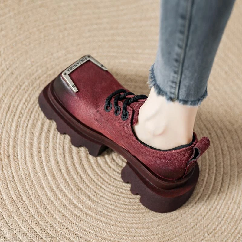 厚底增高欧洲站显瘦乐福小皮鞋2024年秋季新款洋气阔腿裤必备鞋