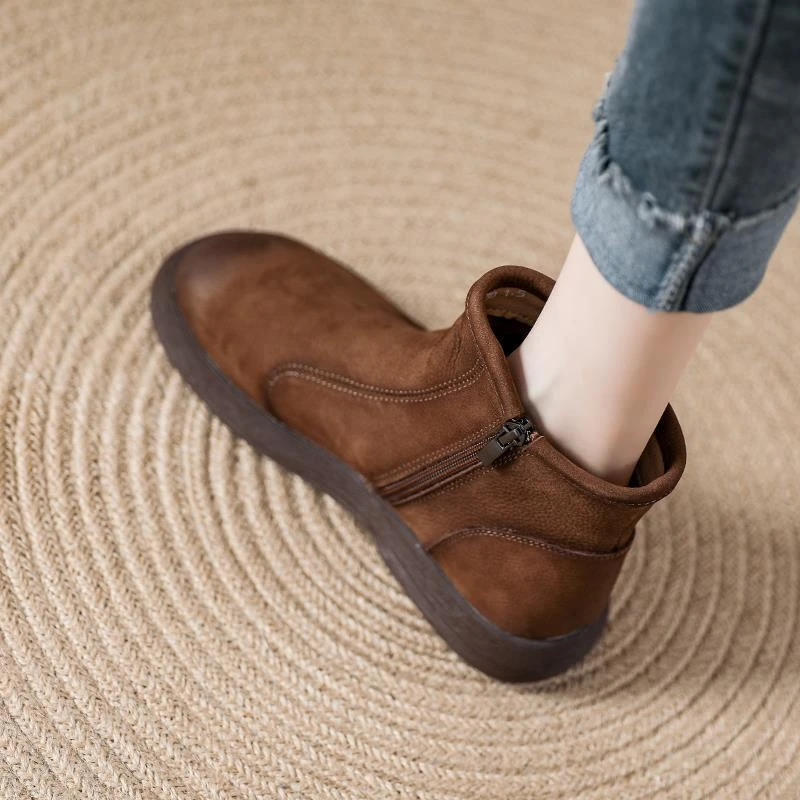 厚底显瘦真皮港风高帮马丁靴女款2025年春秋新款高级感女士短靴子