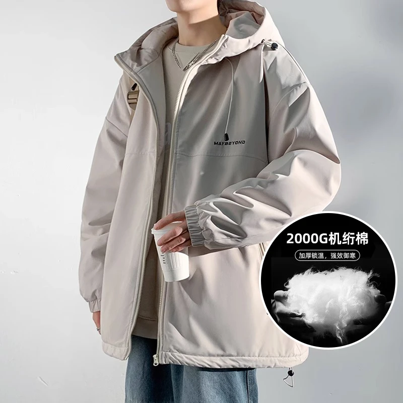 冬季连帽棉衣男美式休闲户外防风加厚保暖外套高级感宽松晋江棉服