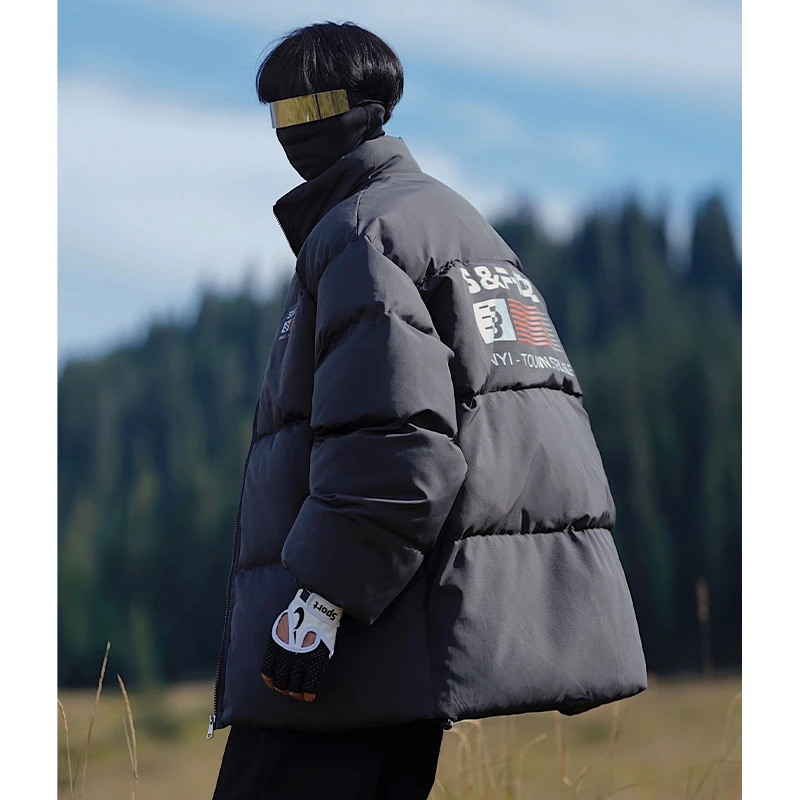 立领棉衣男士冬季潮牌痞帅高级感晋江棉服加厚保暖宽松面包服外套