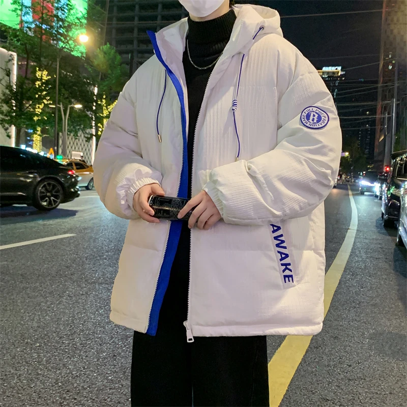 连帽宽松棉衣男士冬季2023新款面包服保暖外套加绒加厚男装棉袄子