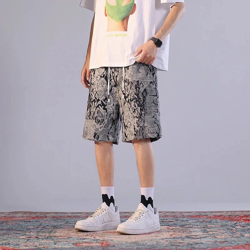 短裤男款夏季ins潮牌宽松休闲五分裤男运动外穿痞帅直筒四分裤子