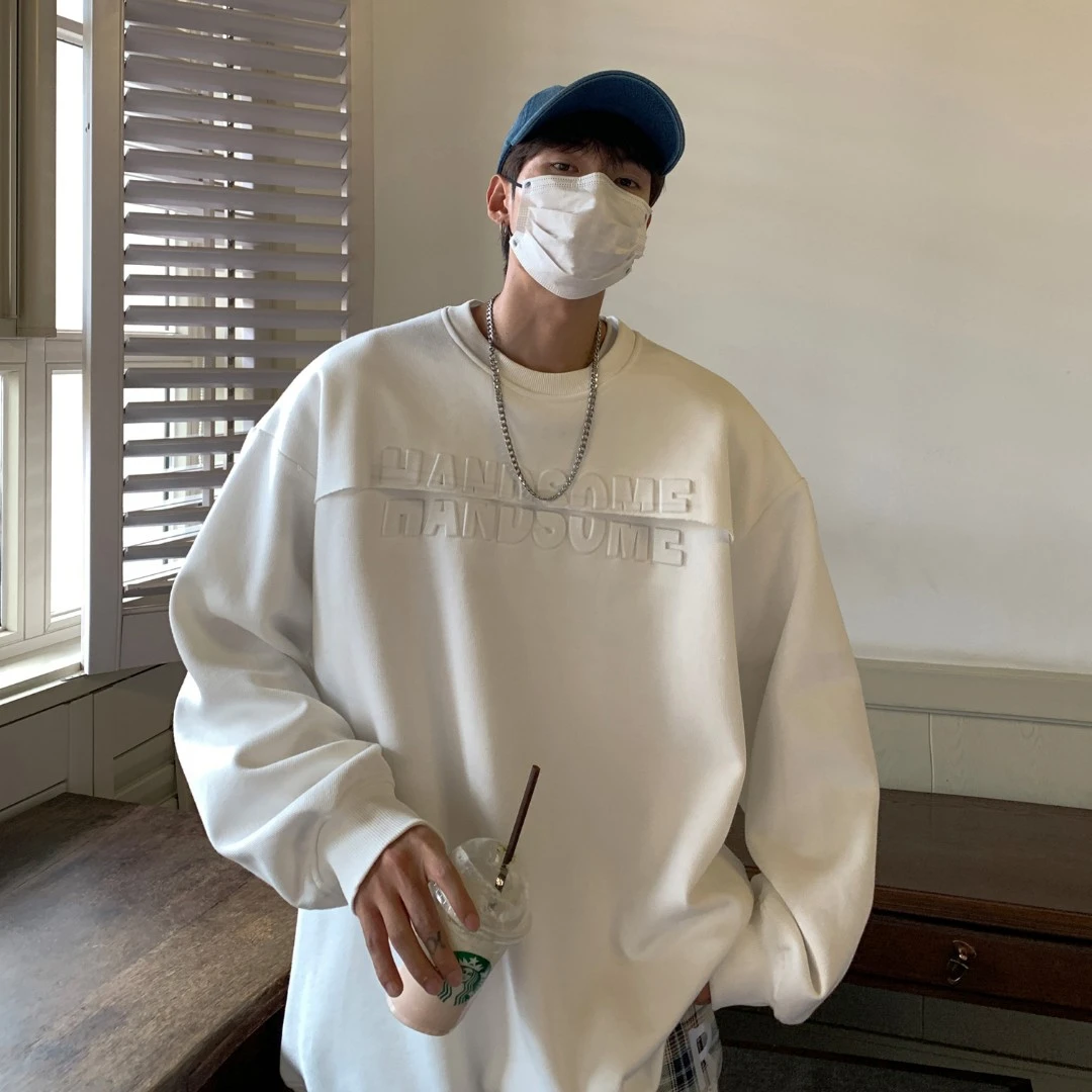 vintage美式卫衣男春秋款潮牌高街外套春季痞帅男装钢印重磅上衣