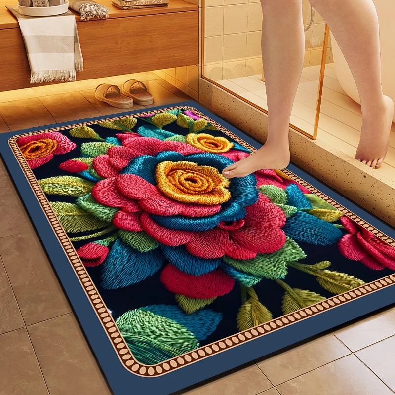 硅藻泥吸水防滑地垫浴室卫生间脚垫速干耐脏家用免洗加厚防滑垫子