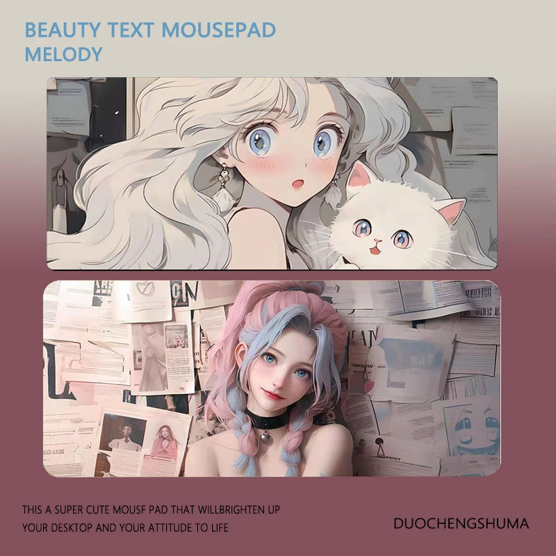 暴走萝莉金克丝鼠标垫超大号英雄联盟电脑键盘垫电竞游戏桌垫新款