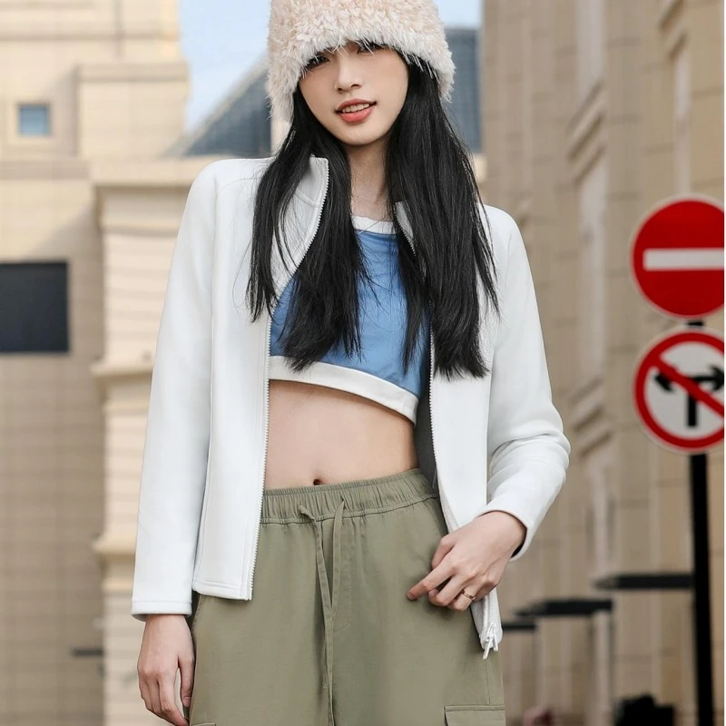（衣兮修身小蛮腰外套）秋冬潮流百搭防风保暖双开拉链立领外套G