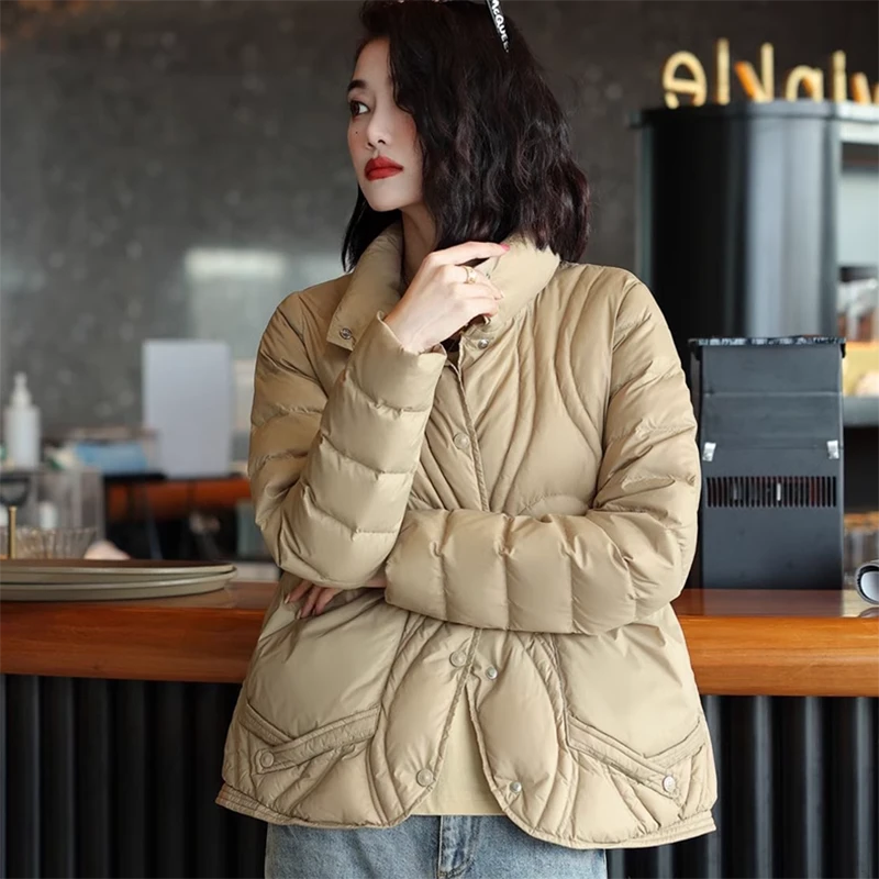 （简约羽绒服）秋冬装短款轻薄小个子时尚舒适宽松保暖外套M