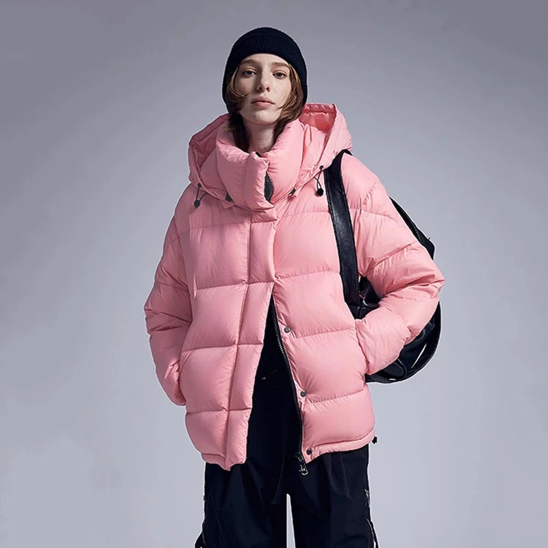 （短款连帽羽绒服）冬季加厚保暖情侣可拆卸连帽短款时尚外套G