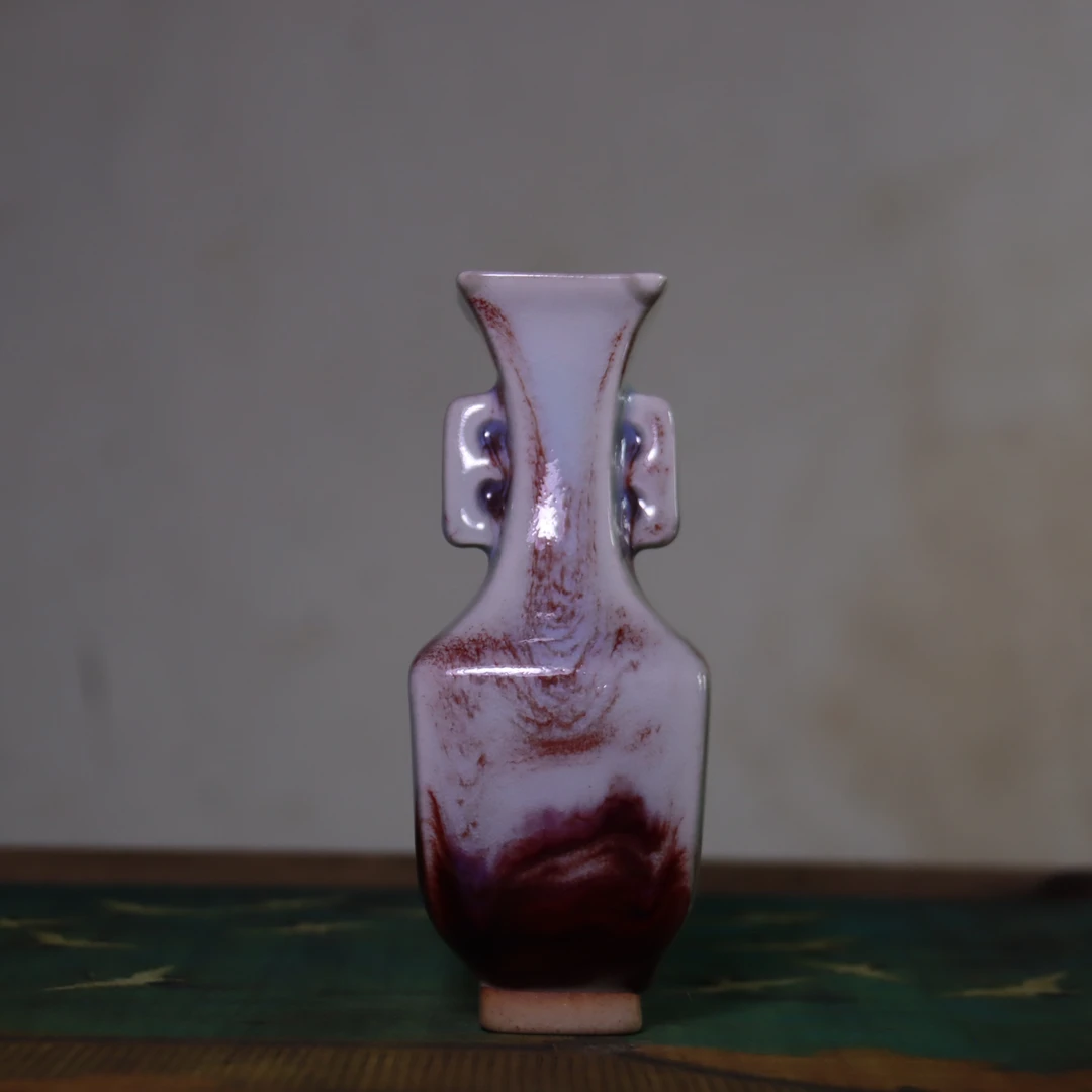 轩泽瓷韵禹州钧瓷窑变玉石釉手工茶具花瓶摆件桌面摆设小花器