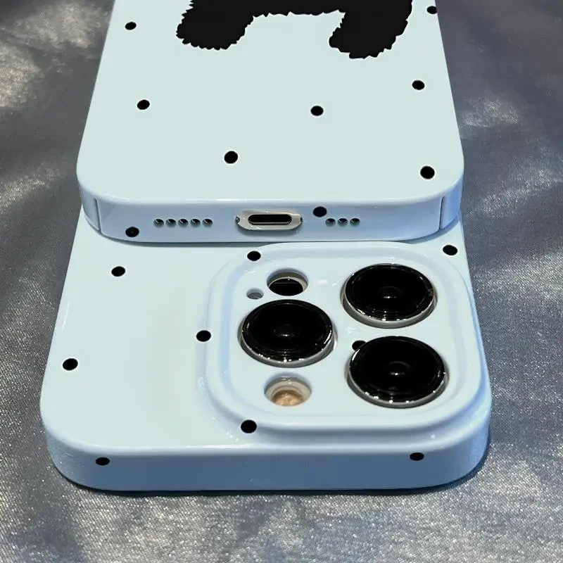 ins蓝底黑猫菲林壳苹果14手机壳iphone13全包精孔12promax11手机