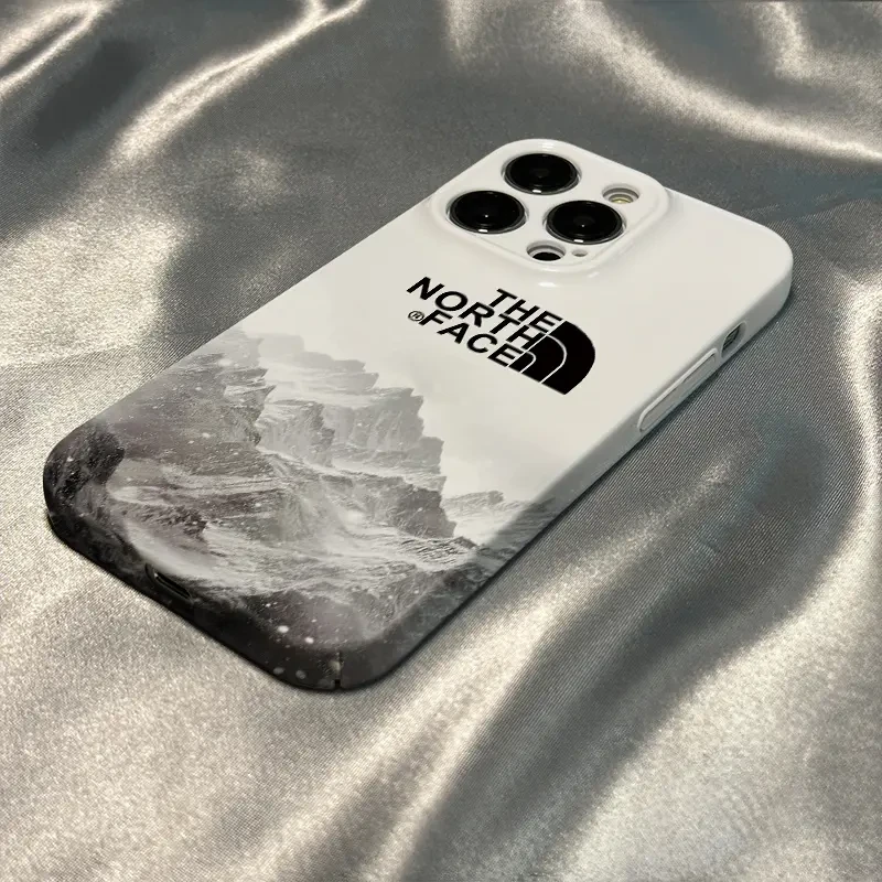 北面白色雪山ン适用苹果16promax手机壳iPhone15双层14Pro菲林