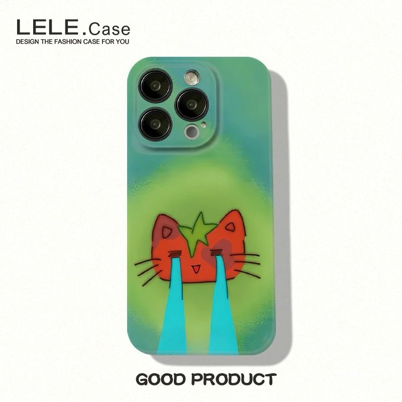 心碎~流泪番茄猫咪苹果16promax手机壳iPhone15双层14Pro菲林13P