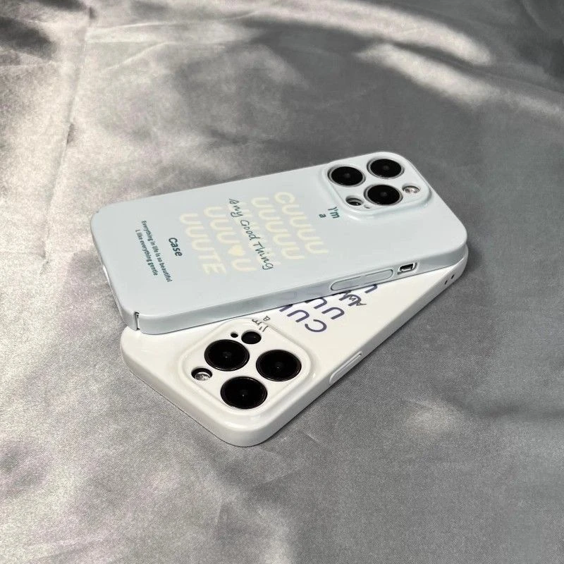 婴儿蓝简约英文适用苹果手机壳iphone15菲林14Promax/华为13全包