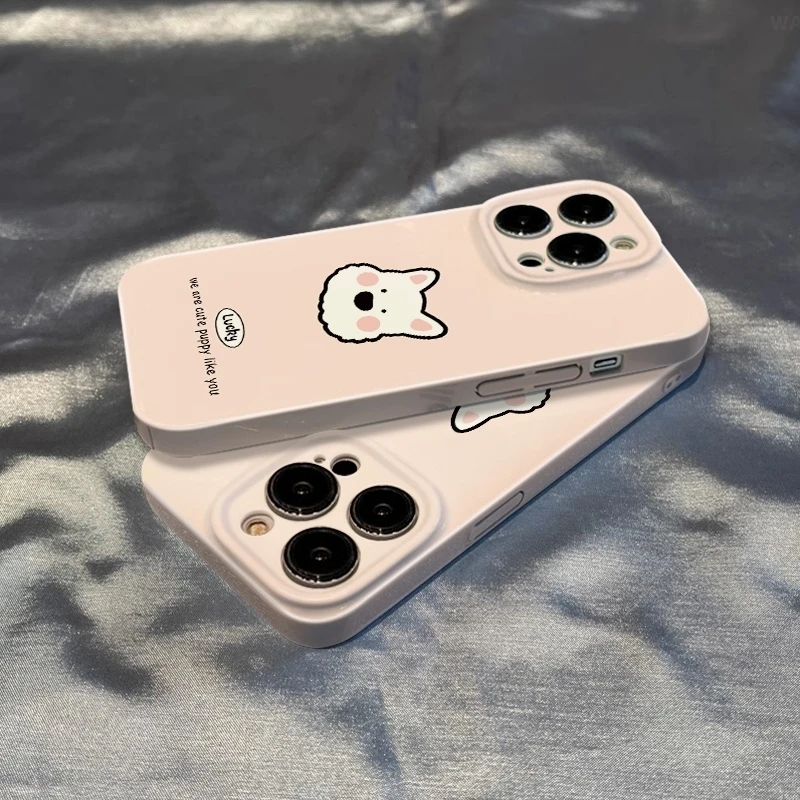 粉色西高地菲林二合一磨砂苹果16promax手机壳iPhone15双层14Pro