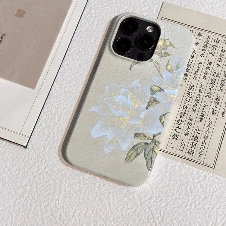 秋色栀子苹果15pro手机壳14pro硬壳13pro防摔13mini菲林7/8新中式