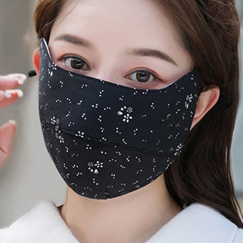 冬季大口罩女防寒保暖厚款开口露鼻防哈气纯棉透气防风护脸可水洗