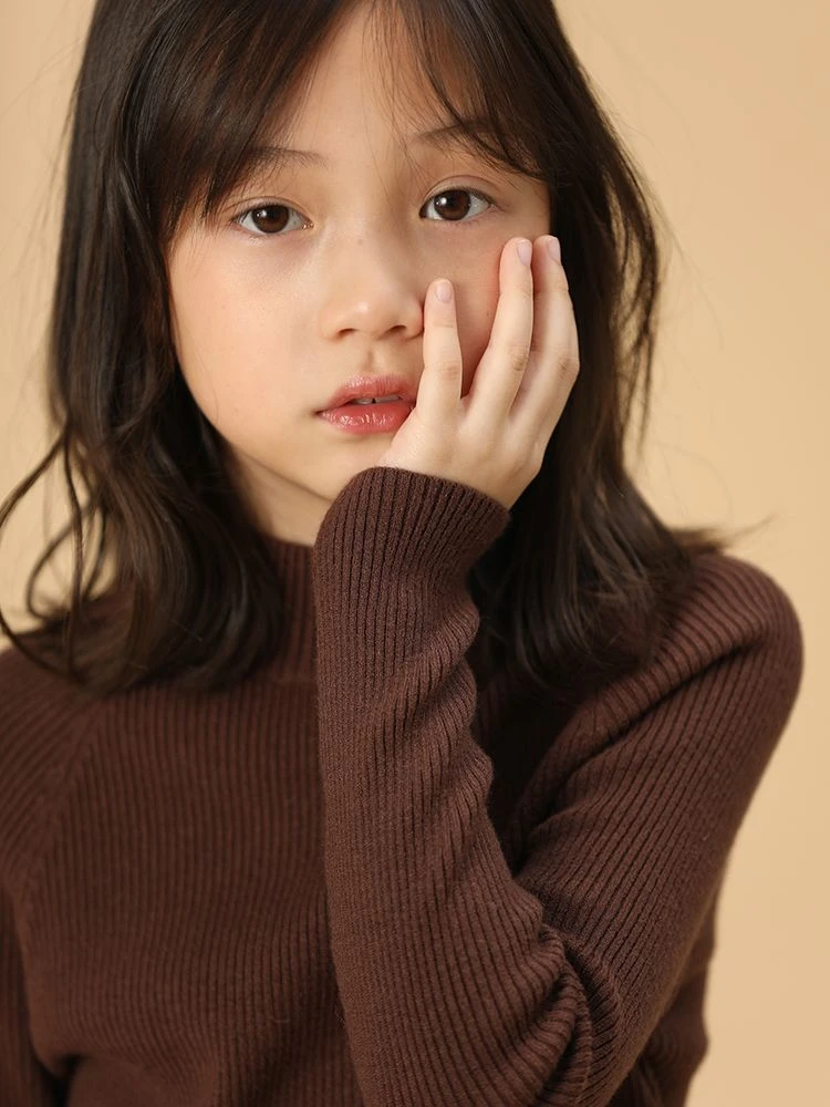 2023秋冬季新款女童毛衣半高领休闲洋气中大童宝宝套头针织打底衫