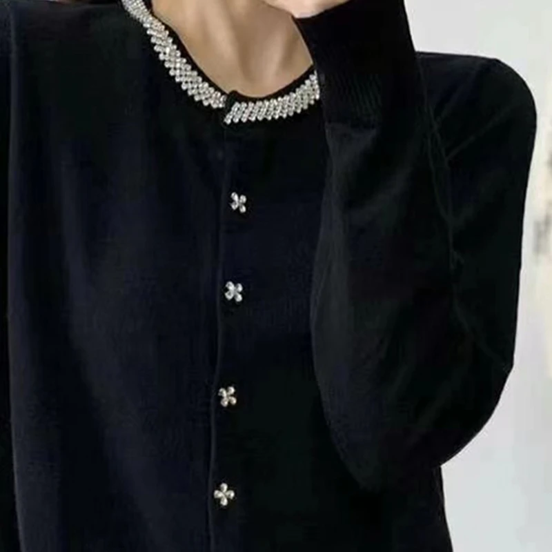 2024新款气质百搭休闲风显瘦时尚通勤风针织开衫Q241008