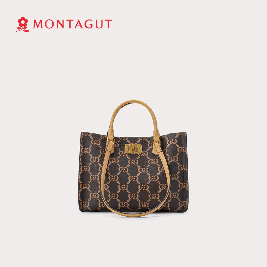 法国梦特娇2024新款潮流印花肩包欧美欧美百搭女士波士顿逛街档次