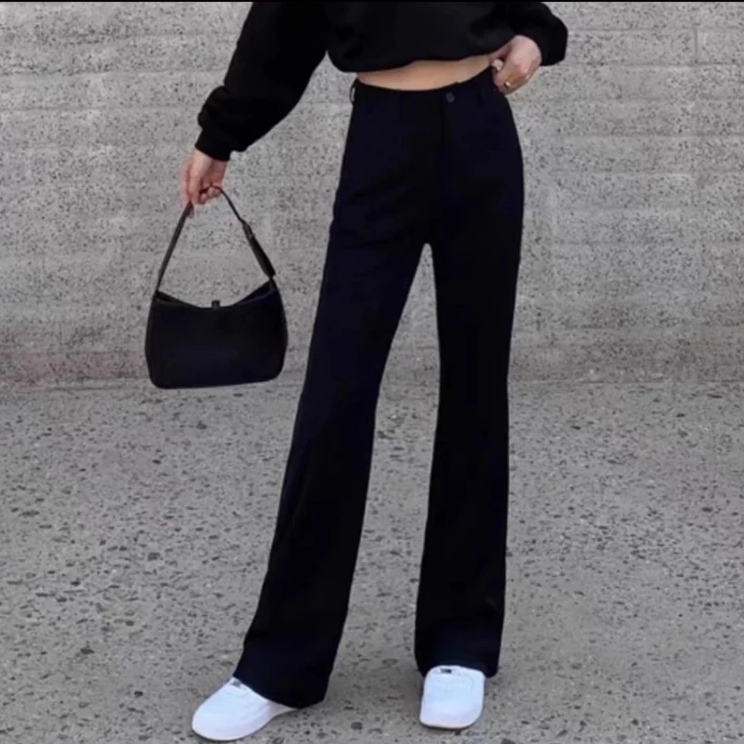 GIRDEAR/哥弟招牌休闲中腰气质百搭通勤直筒小黑长裤西裤 1100454