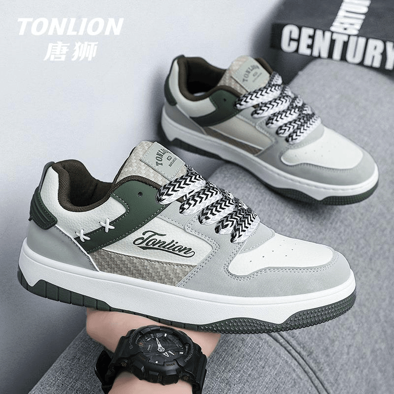 唐狮男鞋2024年新款休闲板鞋男款春季运动厚底鞋男青少年学生潮鞋