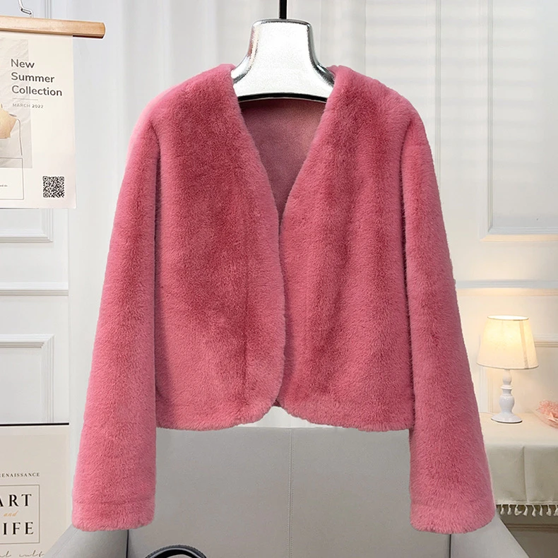 短款外套欧一体时尚上衣女外套轻奢气质毛绒百搭冬季女士宽松