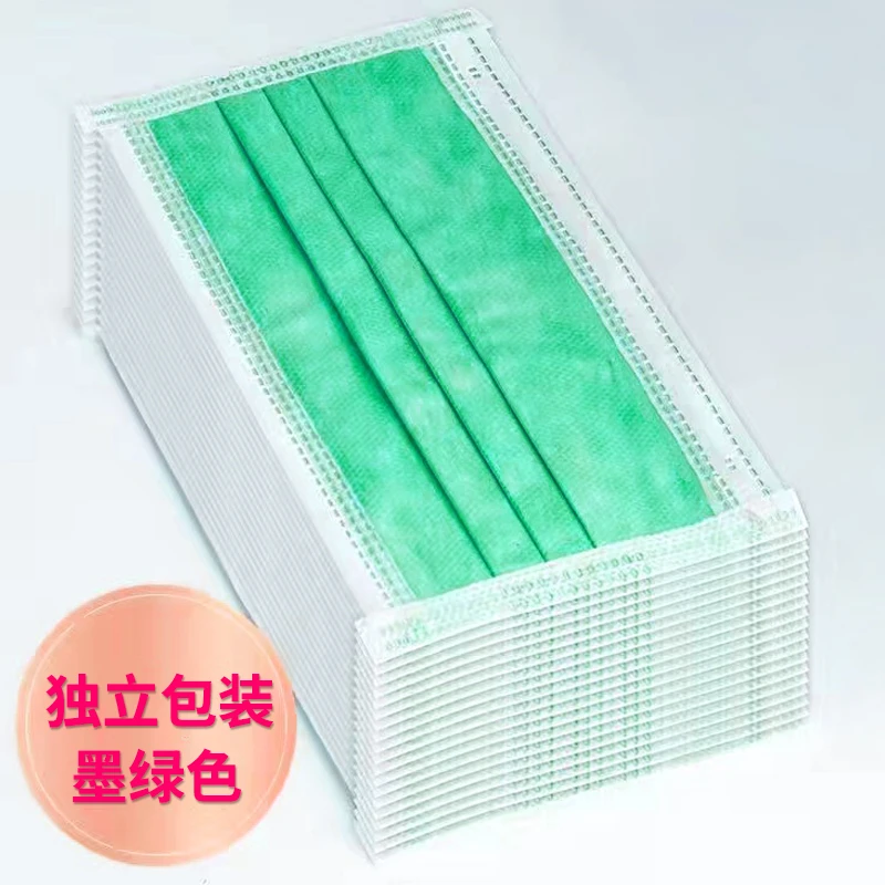 工厂直销一次性口罩平面高颜值三层防护透气防尘过滤成人独立包装