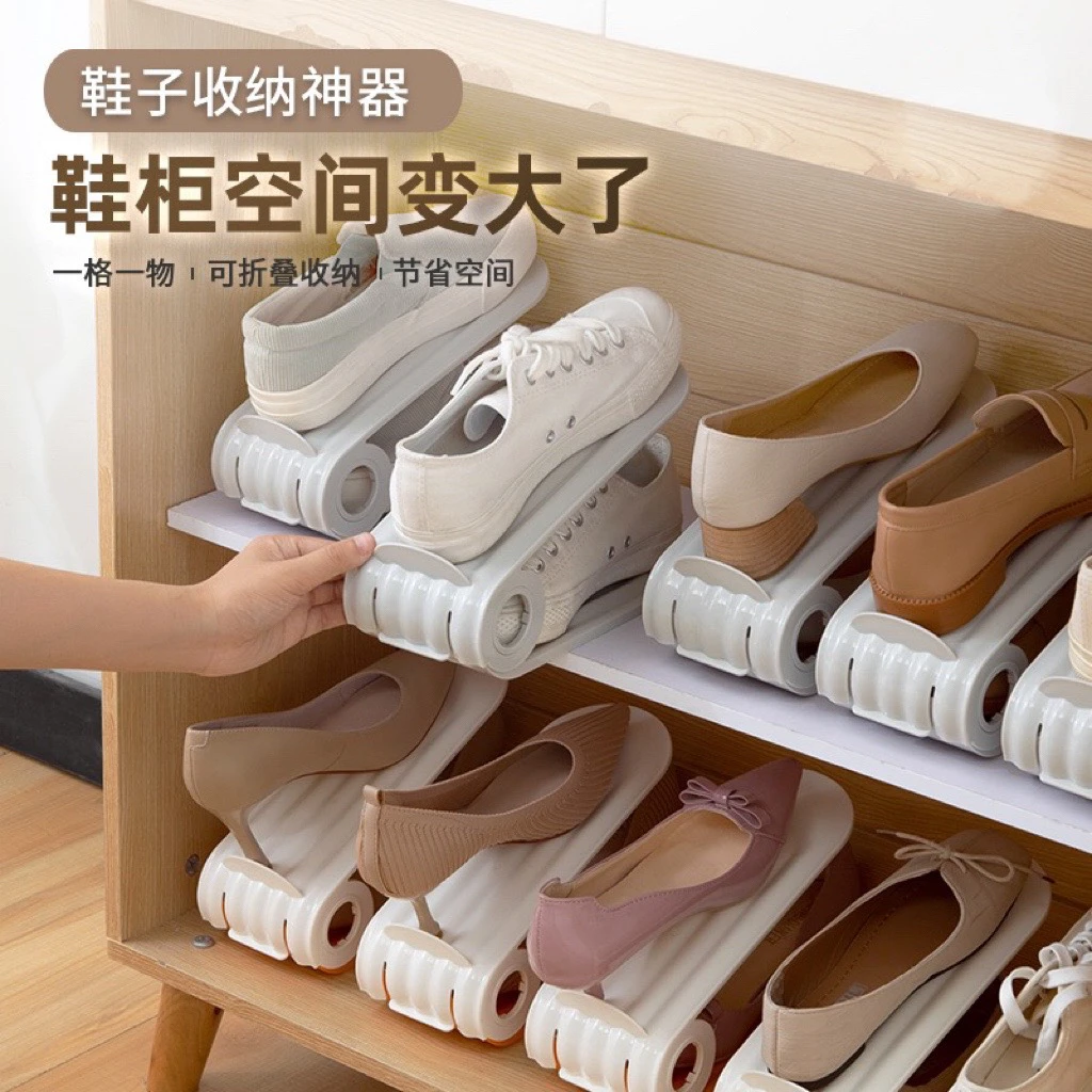 可调节收纳鞋架双层鞋托宿舍鞋柜柜子分层整理拖鞋鞋子置物架