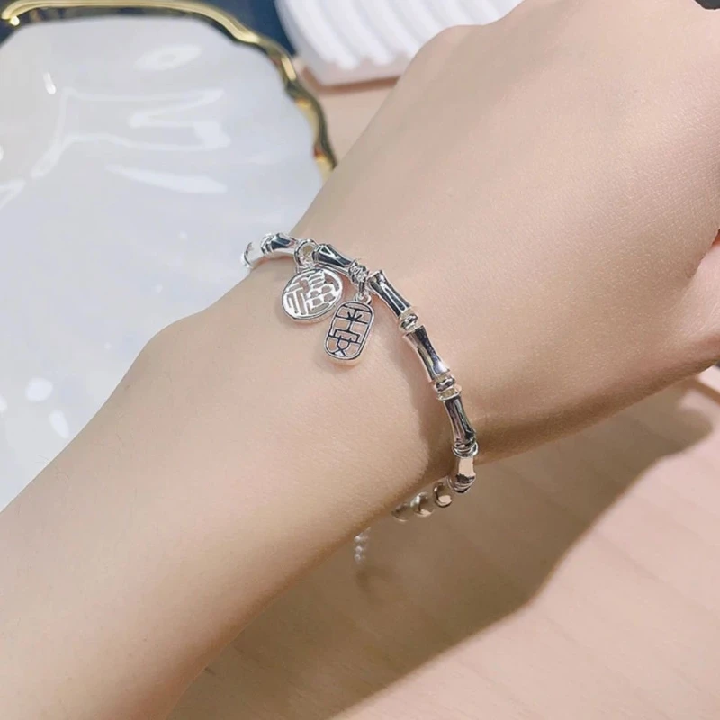 平安福牌竹节手链28019