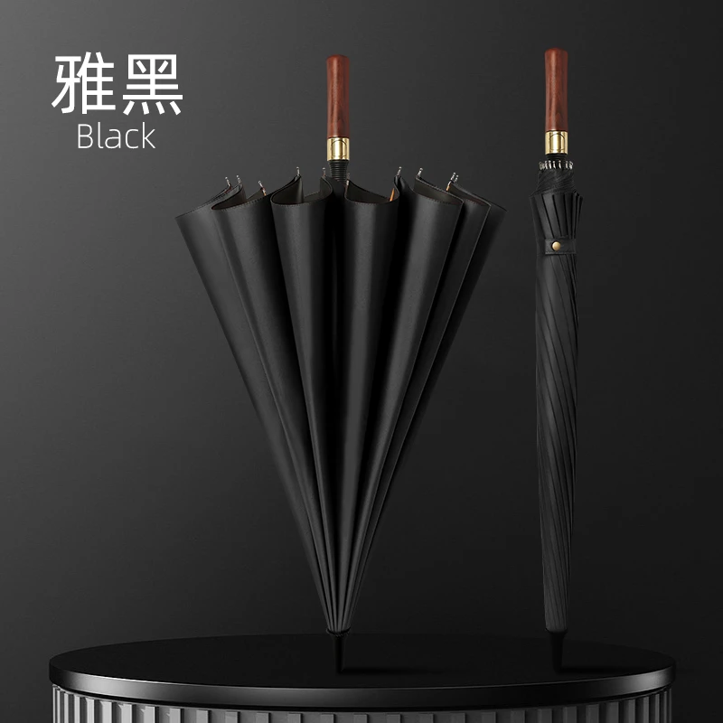 复古英伦风自动木加大雨伞男大号加厚结实抗风暴雨家用高档双人伞