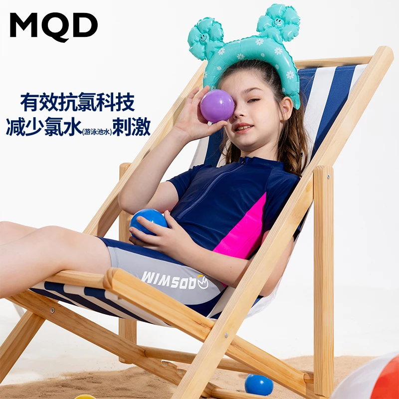 MQD童装女童连体泳衣女孩泳装儿童夏季学生游泳训练运动6642T3802