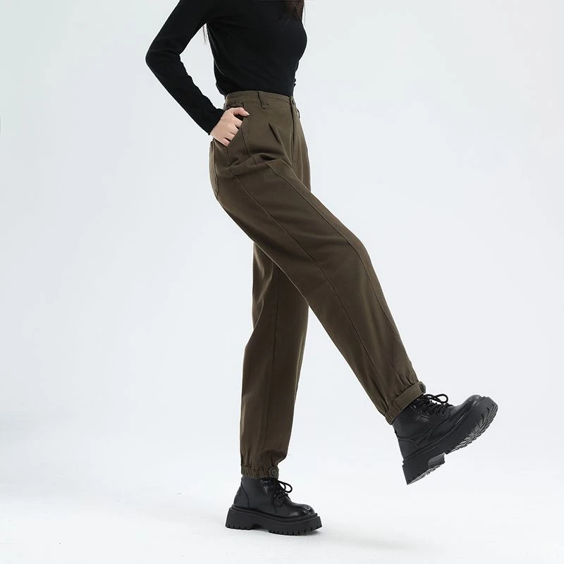 爆款工装裤女2025新款女裤秋冬运动裤休闲裤加绒裤子女冬季哈伦裤