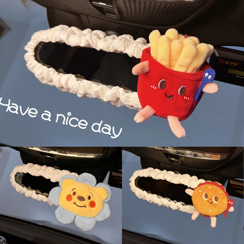 汽车后照镜装饰套女士车内时尚摆件2023新款可爱卡通后视镜保护套