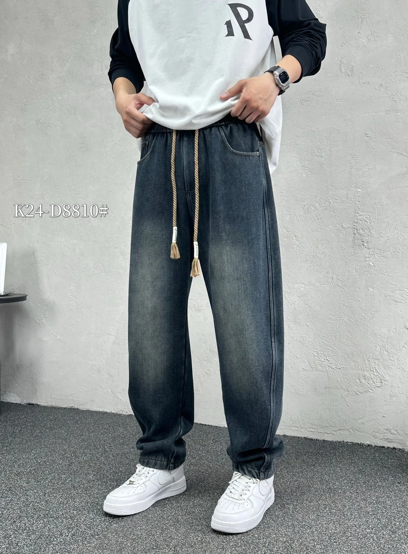 冬季男士宽松牛仔裤加绒哈伦裤休闲长裤8810