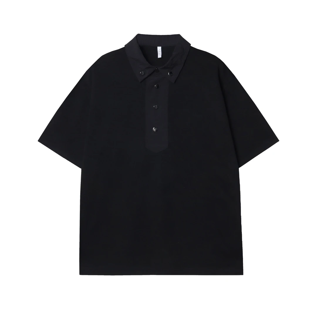 T660夏季新款潮牌简约Polo衫纯色翻领男士短袖宽松百搭上衣