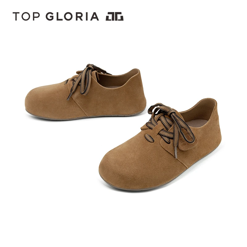 汤普葛罗2024秋冬新款柔软可颂鞋舒适透气吐司鞋时尚百搭勃肯鞋