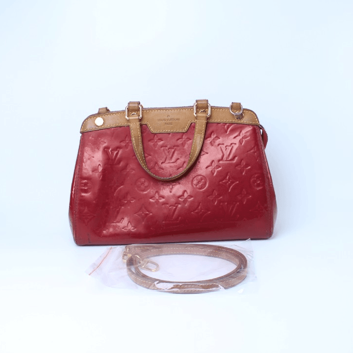 80新 LouisVuitton/路易威登 红色漆皮BB号医生包单肩包DR2009
