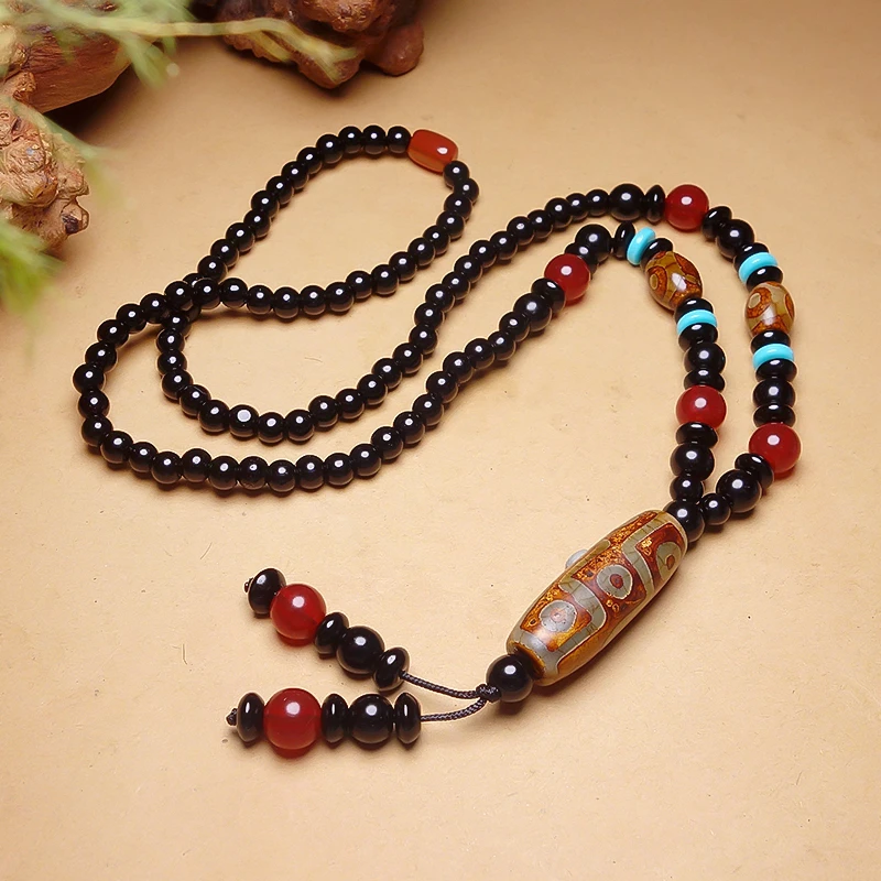 藏式玛瑙珠子复古民族风百搭项链时尚女士情侣男款项坠玛瑙玉坠