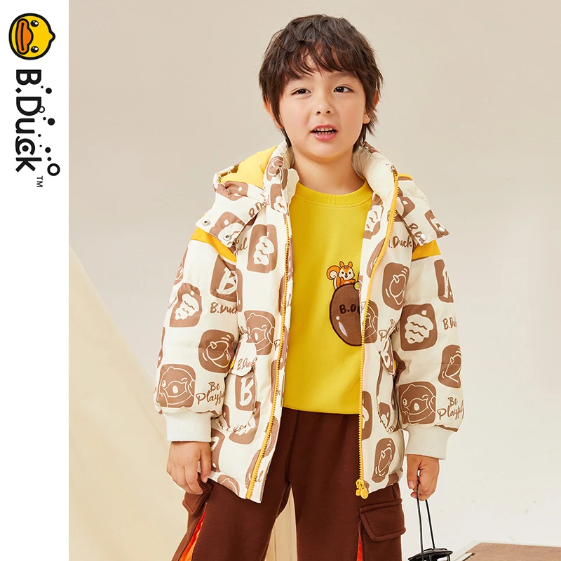 B.Duck小黄鸭童装儿童保暖羽绒服连帽冬季男童时尚外套 BF5416051