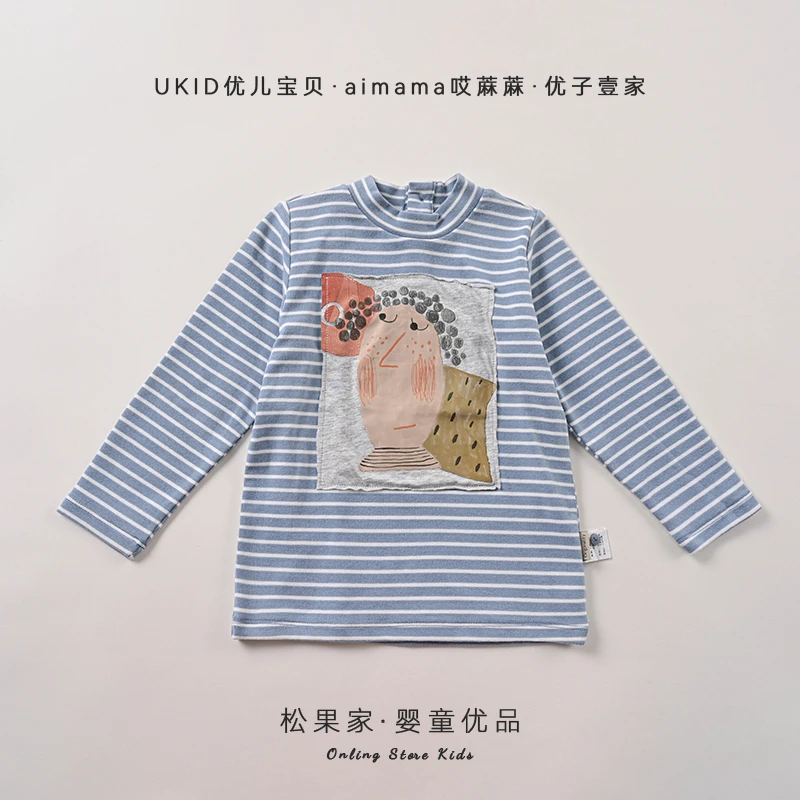 哎蔴蔴【小艺术家】秋季儿童T恤9031117小童宝宝韩版加厚半高领T恤