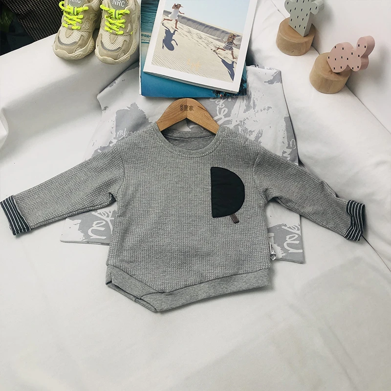哎蔴蔴【浮力品宣款】深秋9931122小童宝宝针织提花双层T恤百搭文艺