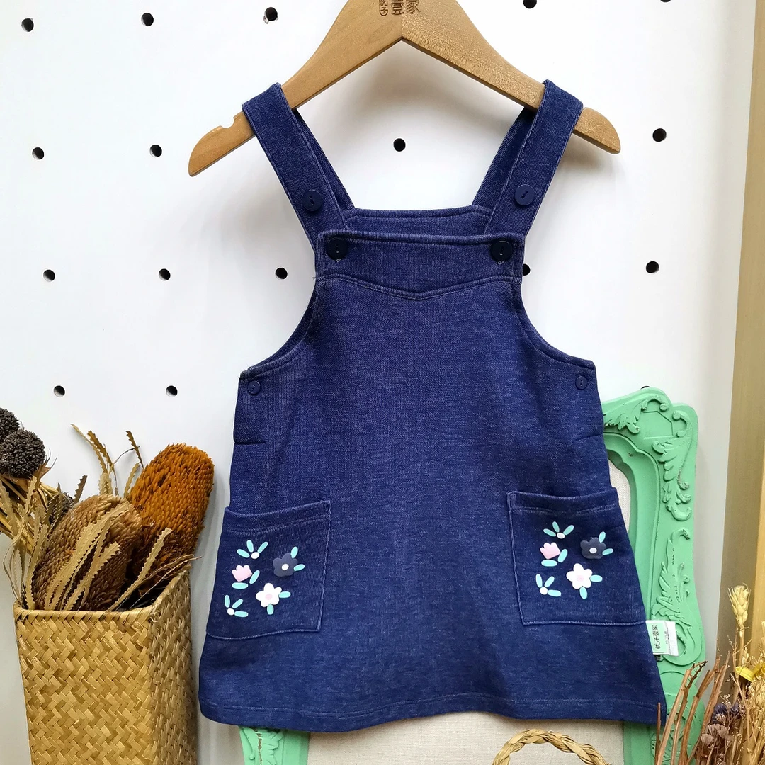 优儿宝贝【春款浮力】春秋儿童连衣裙1012901女小童时尚针织背带裙