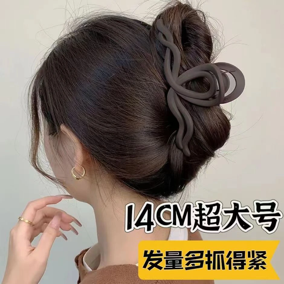 高级感秋冬发抓美拉德风气质抓夹简约新款鲨鱼夹女小众盘发夹发饰