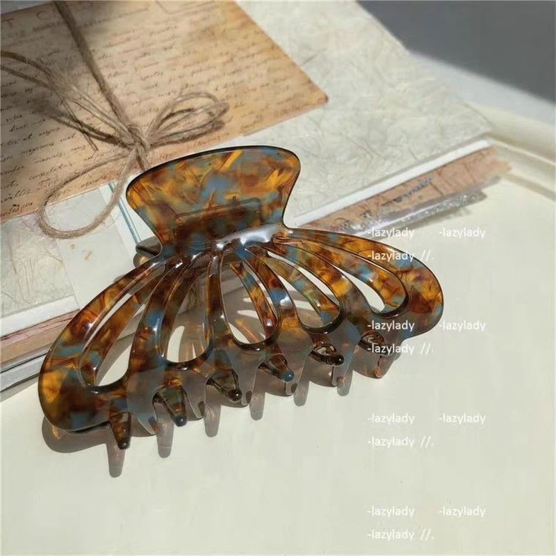 复古风醋酸发夹韩国东大门人鱼抓夹网红ins优雅盘发法式顶夹发抓