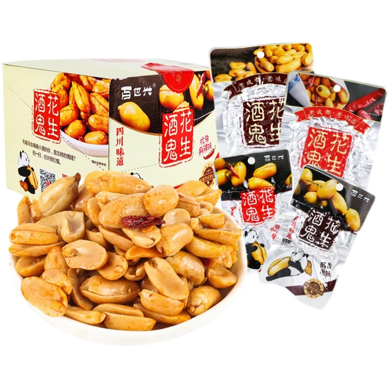 百世兴酒鬼花生g*0小下酒菜香酥油炸麻辣熟花生米小笋0g