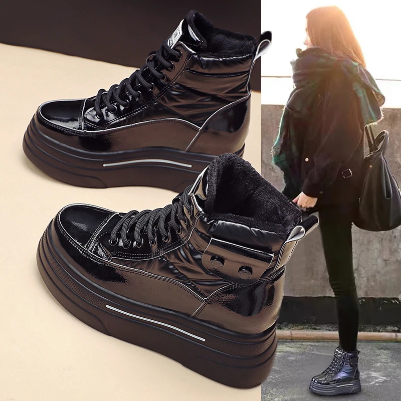 【万达撤柜】内增高雪地靴女2025年秋冬新款加绒短筒靴休闲厚底百搭