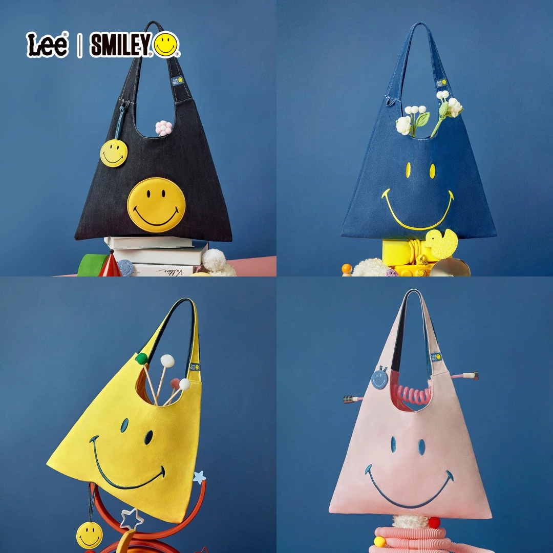 Lee【爆款】×Smiley笑脸包托特包大容量购物袋牛仔通勤包女款