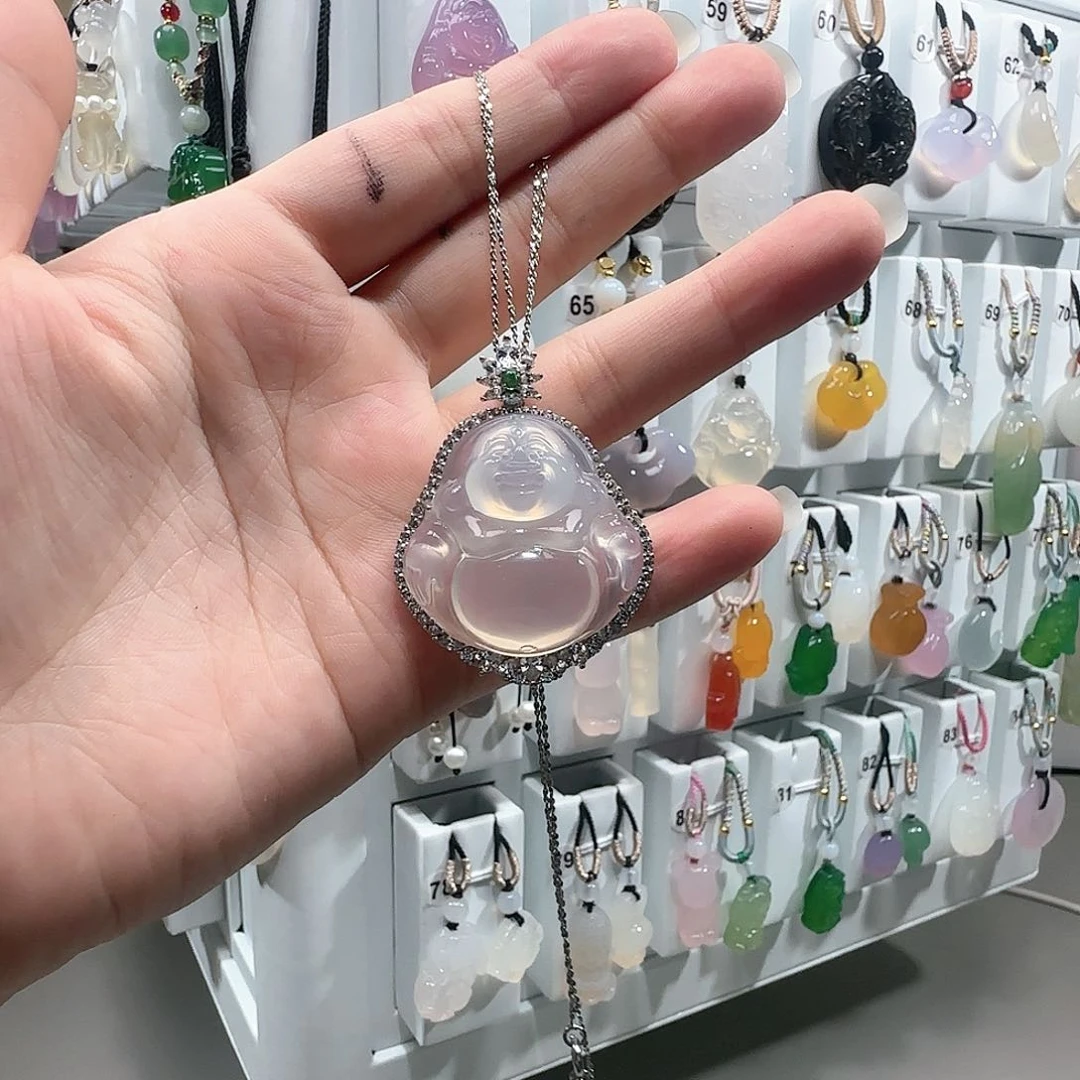 玛瑙/玉髓颈饰银S925镶嵌