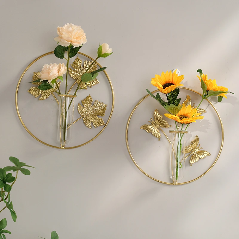 北欧铁艺墙面壁挂花挂件创意客厅墙壁装饰品墙上植物挂饰